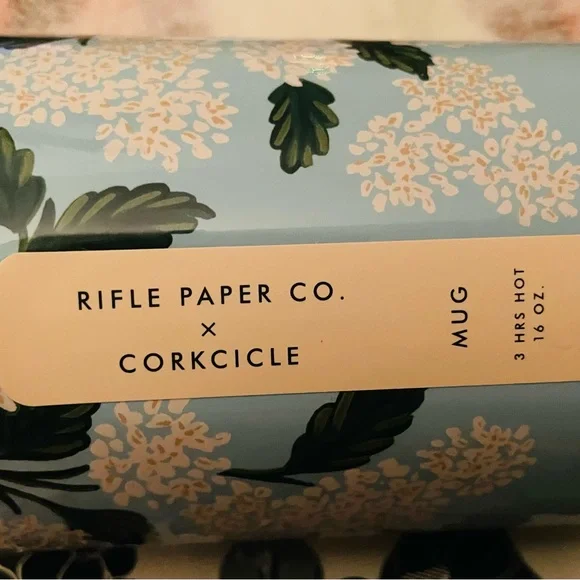 Corkcicle Rifle Paper Co Hydrangea Blue Floral Mug 16oz NWT - Picture 8 of 10